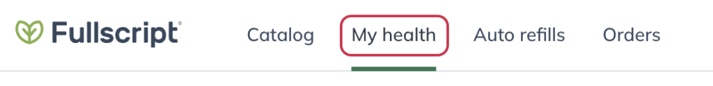clicking my health in the patient page